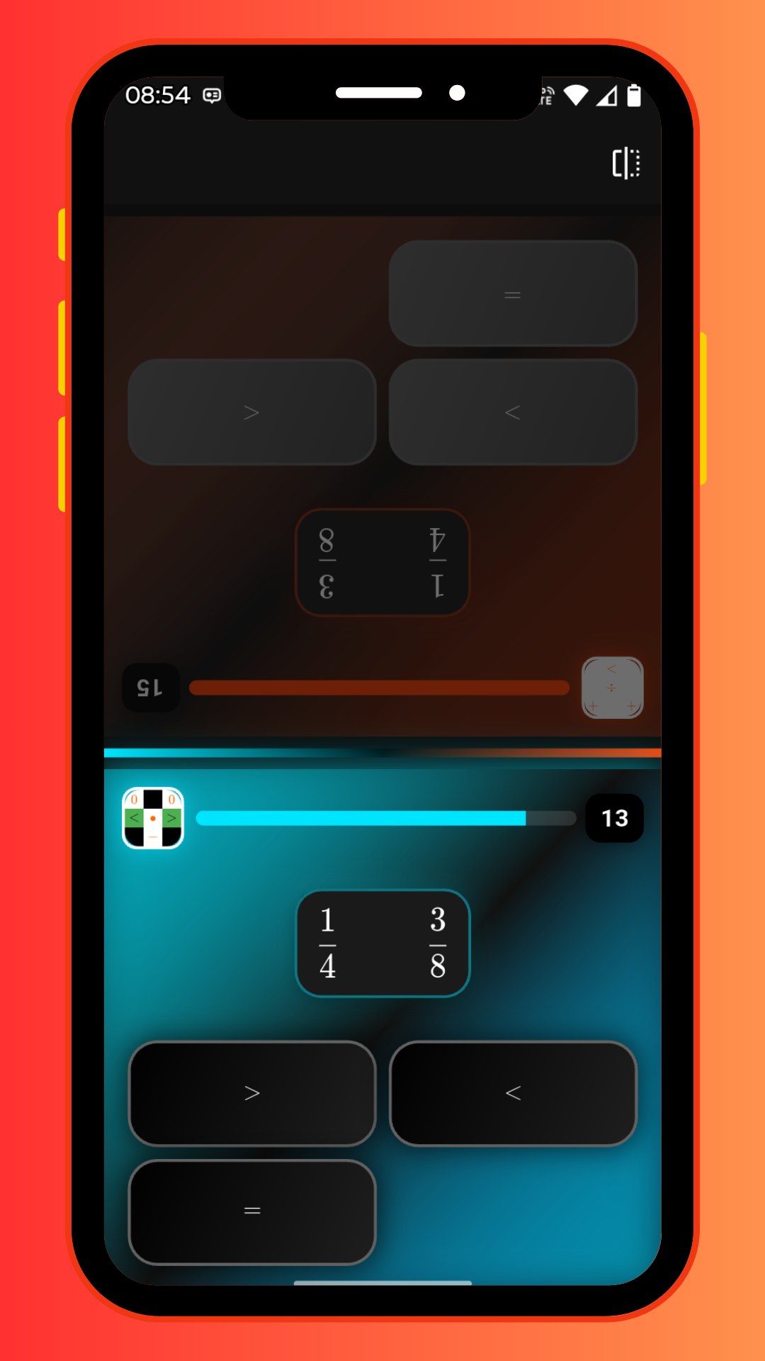 Duel mode screen