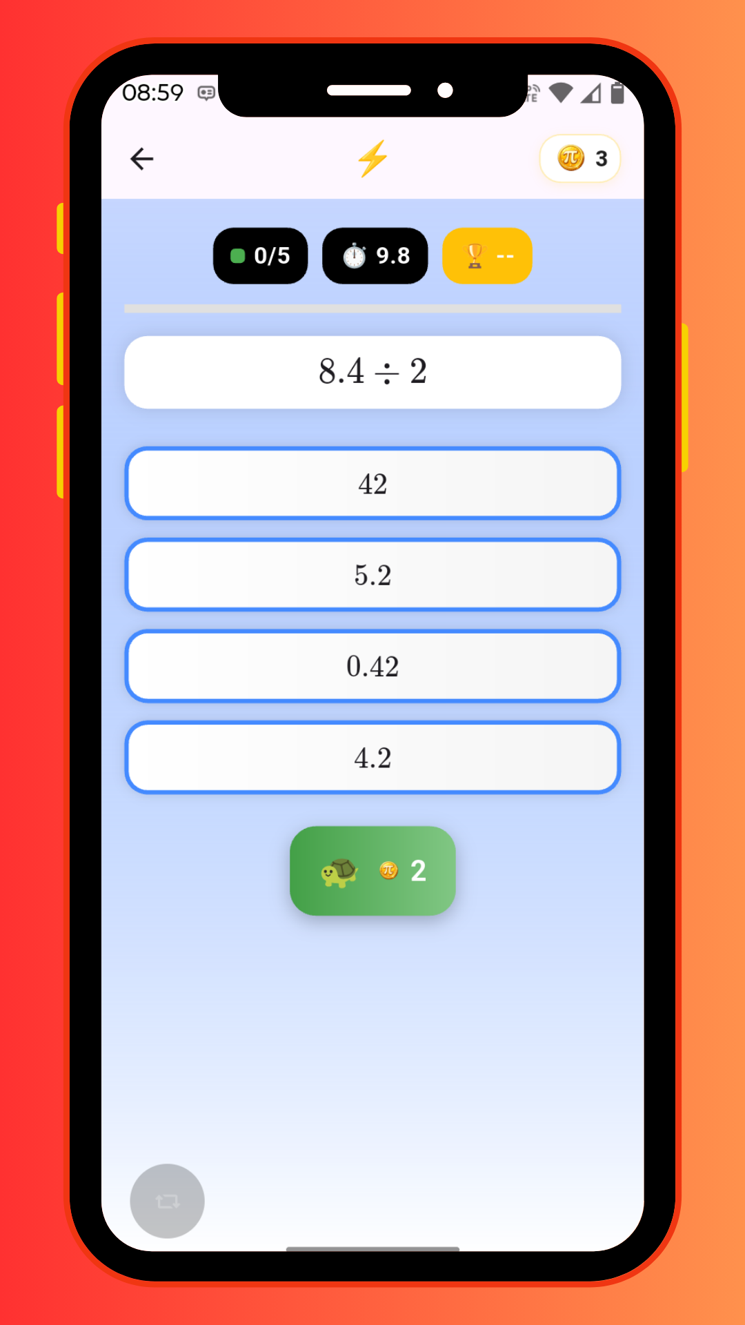Speed mode screen